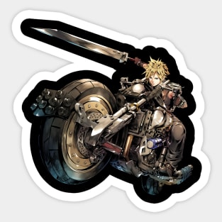 Fantasy Motobike Soldier Sticker